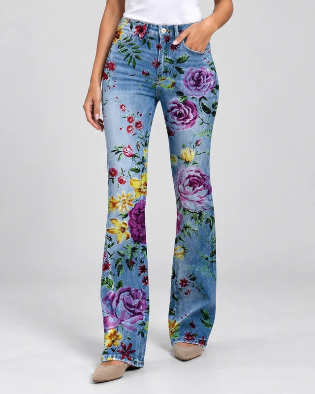 Women Pants with Flowers